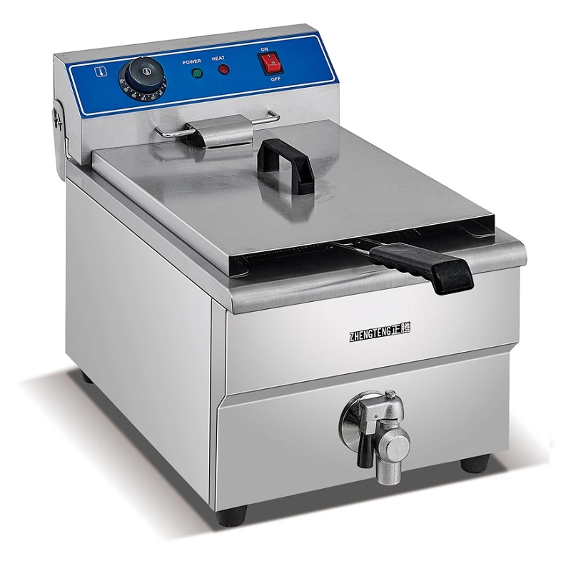 Electric Fish Chip Deep Fryer With Oil Filtration Basket