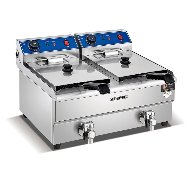 Tabletop Model Electric 2 Basket French Fries Deep Fryer On Sale