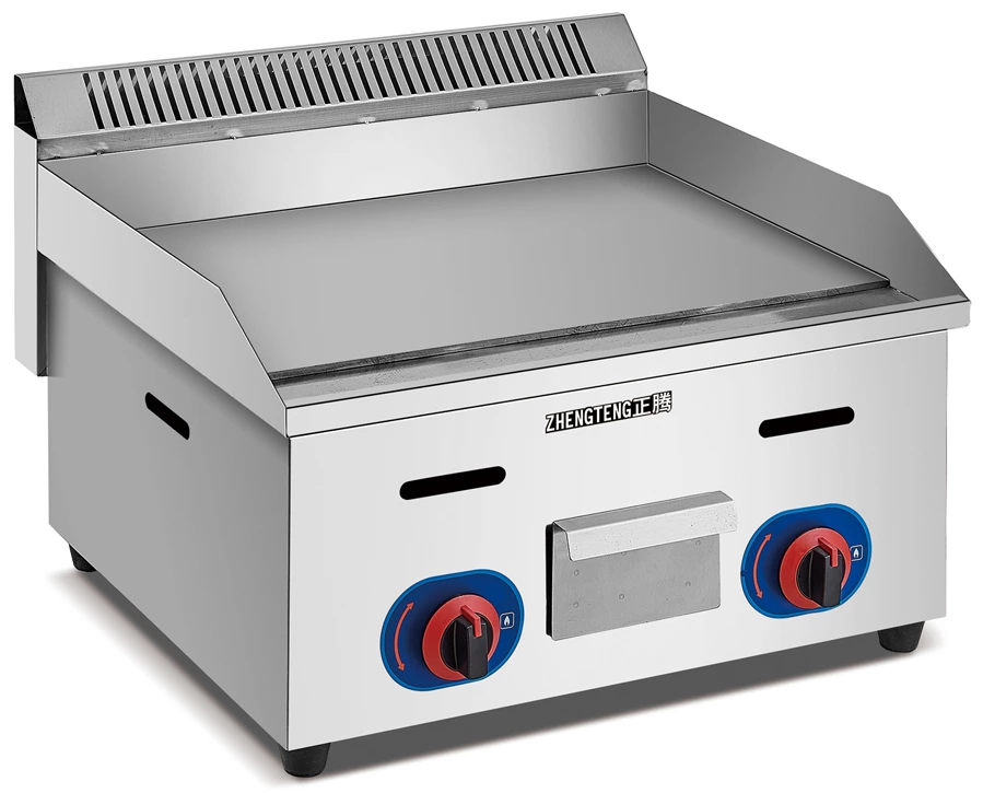 Commercial Cast Iron Two Burner Propane Gas Griddle