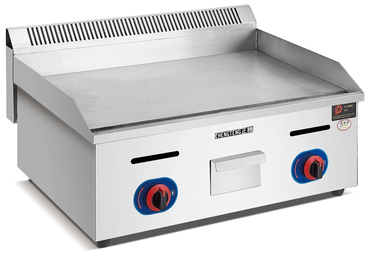 Commercial Cast Iron Two Burner Propane Gas Griddle