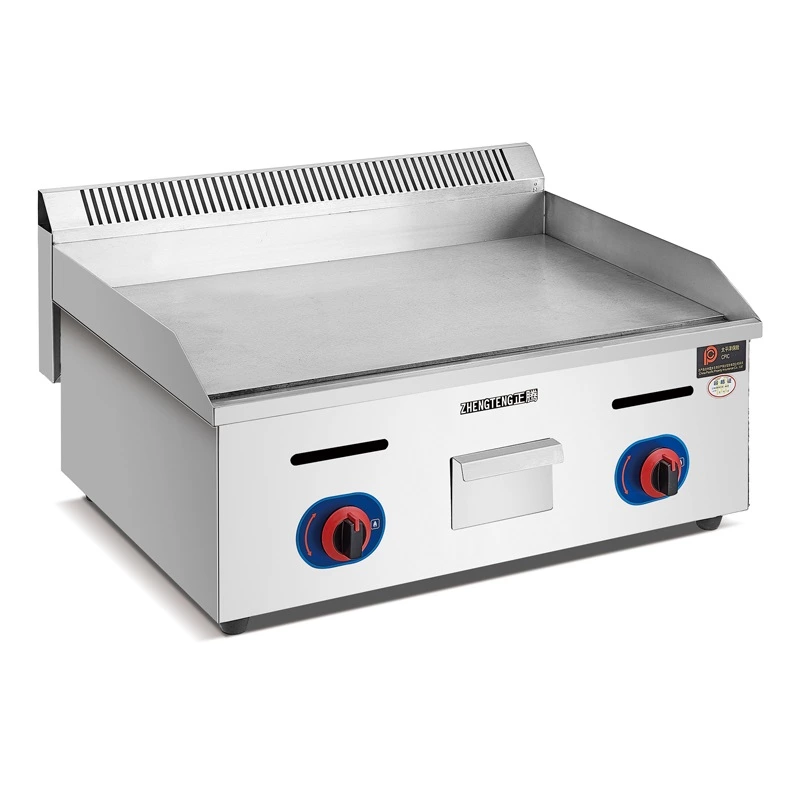 Commercial Cast Iron Two Burner Propane Gas Griddle