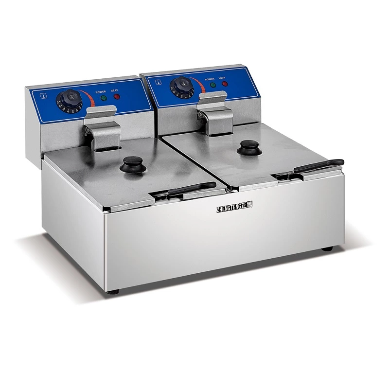 Countertop Double Deep Oil Fryer With 2 Basket