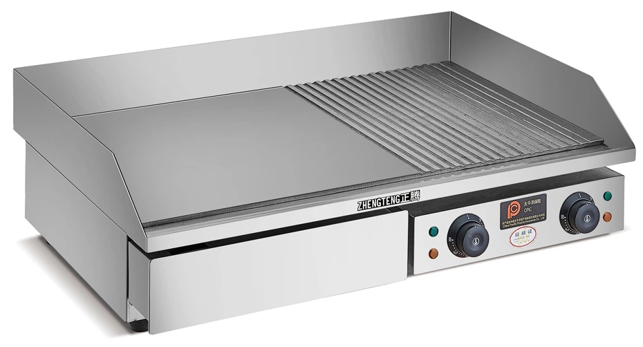 Stainless Steel Electric Table Top Double Burner Pancake Griddle