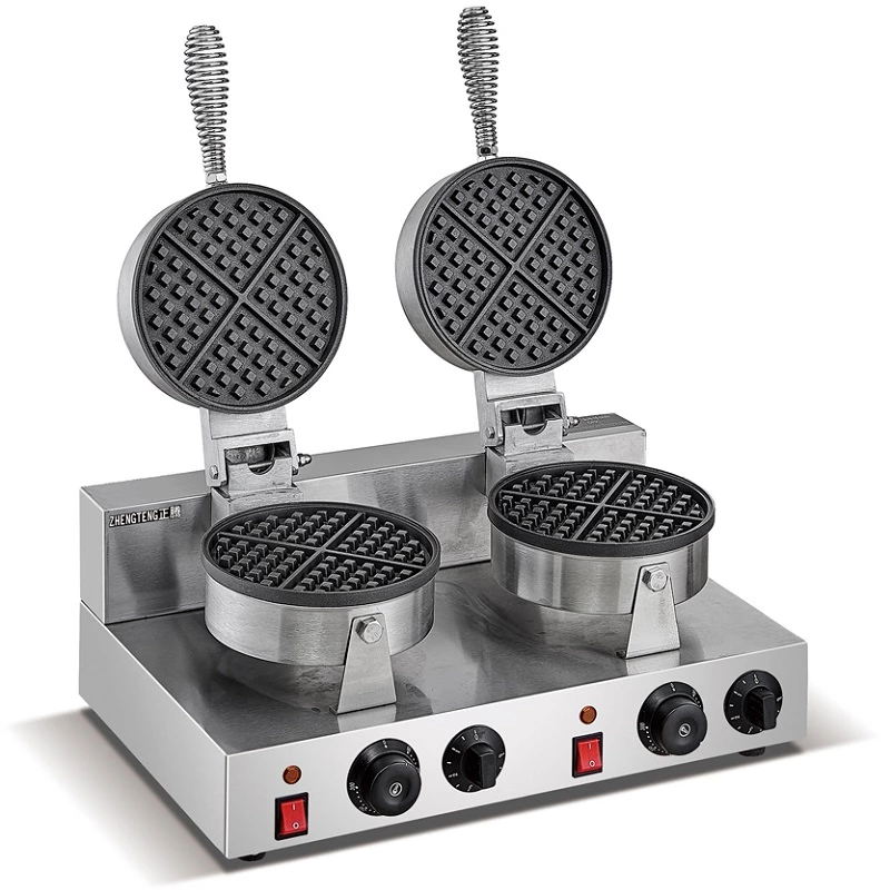 Stainless Steel Double Round Waffle Maker
